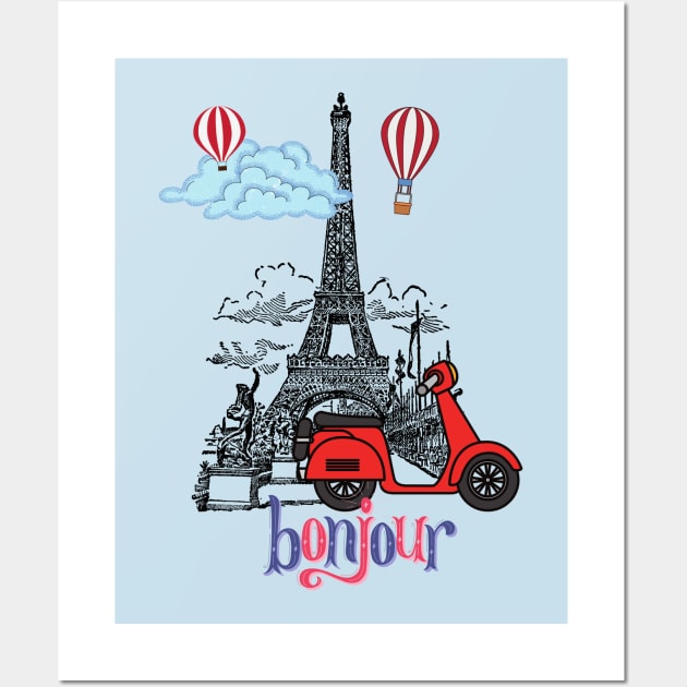 Addicted to Paris (Bonjour) Wall Art by leBoosh-Designs